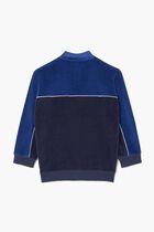 Zipped Velvet Color Block Sweatshirt