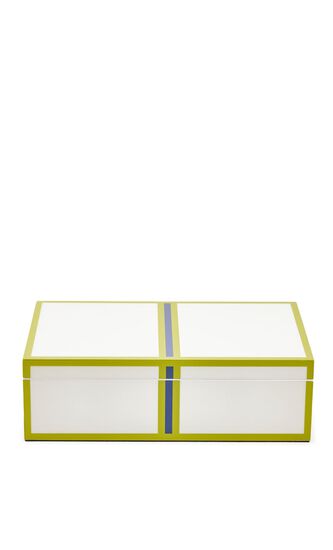 JNR LACQUER ZIP BOX - MEDIUM - GREENWHITE