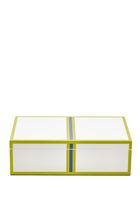 JNR LACQUER ZIP BOX - MEDIUM - GREENWHITE JNR LACQUER ZIP BOX - MEDIUM - GREENWHITE