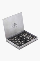 طقم من ملاعق الحساء بمقابض سوداء - 6 ملاعق طقم من ملاعق الحساء بمقابض سوداء - 6 ملاعق