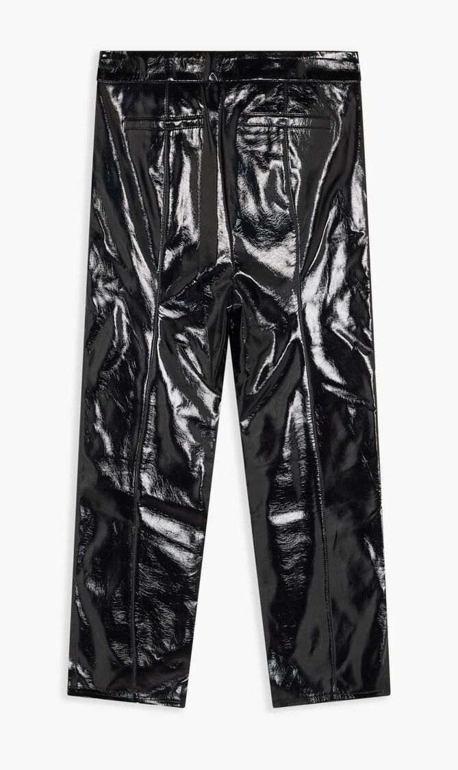 FAUX PATENT LEATHER PANTS