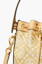 T Monogram Raffia Mini Bucket Bag