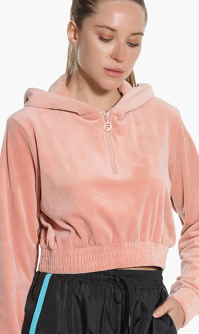 Aaral Velour Crop Hoodie