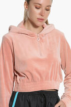 Aaral Velour Crop Hoodie