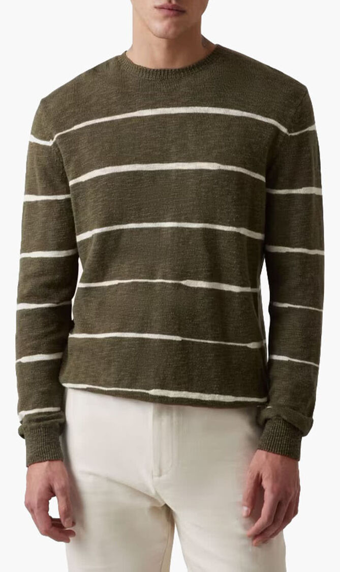 Linen Blend Striped Sweater