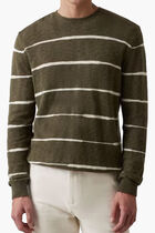 Linen Blend Striped Sweater