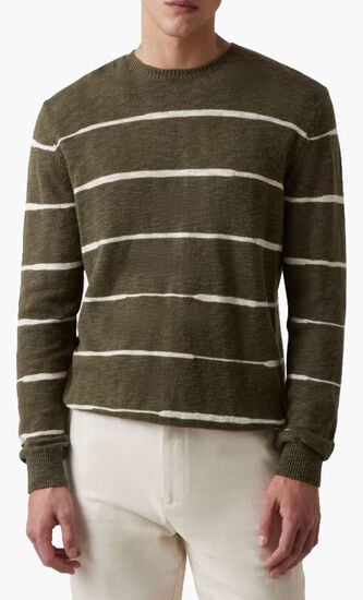 Linen Blend Striped Sweater