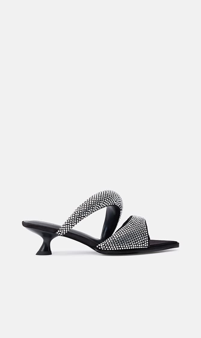 JW PEI WOMEN'S SARA MULE ARTIFICAL CRYSTAL - BLACK