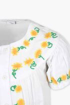 White dress for girl with embroidered sunflowers White dress for girl with embroidered sunflowers