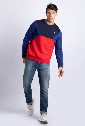 Colorblock Cotton Fleece Tennis Sweatshirt