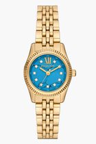 Quartz Gold Stainless Steel Turquoise Dial Watch