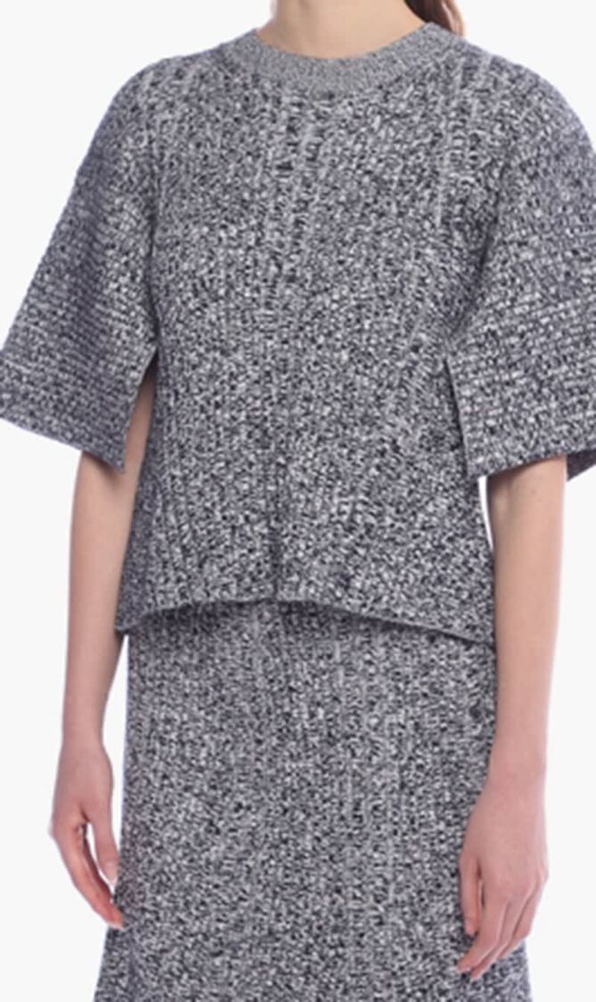 Ribbed short sleeve top