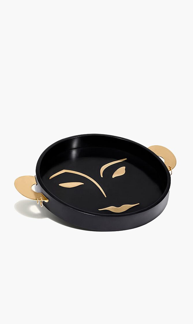 Kelly Behun Henri Serving Tray Round Medium Black