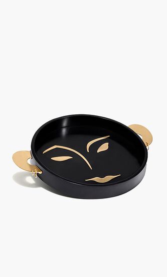 Kelly Behun Henri Serving Tray Round Medium Black