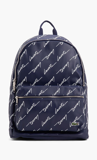 Signature Print Zippered Backpack