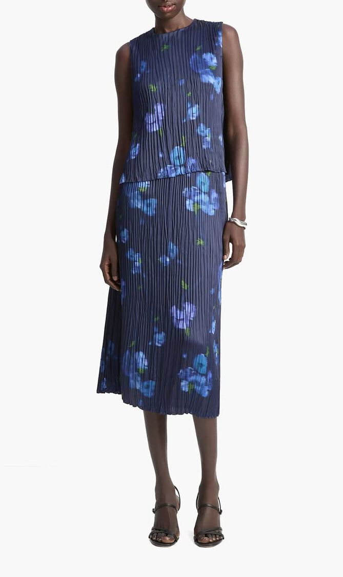 Poppy Blur Crushed Satin Shell