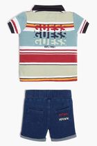 Denim Shorts and Polo Shirt Set