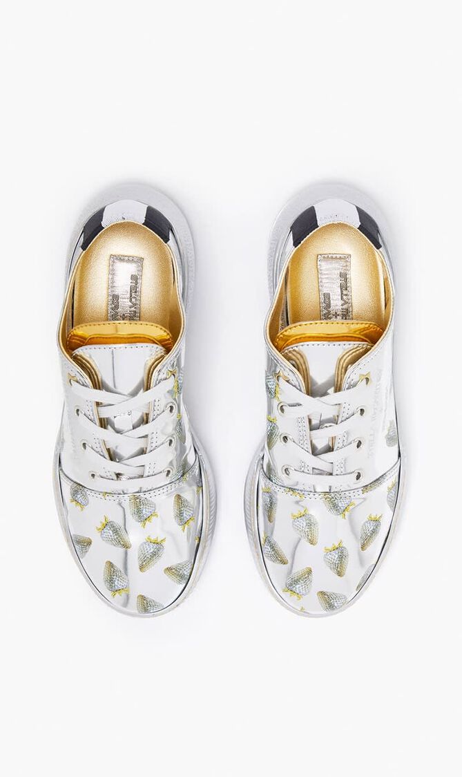 Loop Strawberry Print Metallic Low-Top Trainers