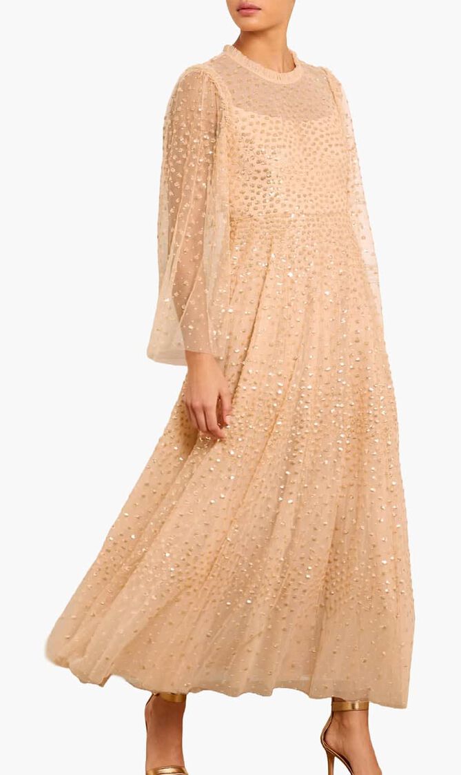 Scatter Dot Round Neck Ankle