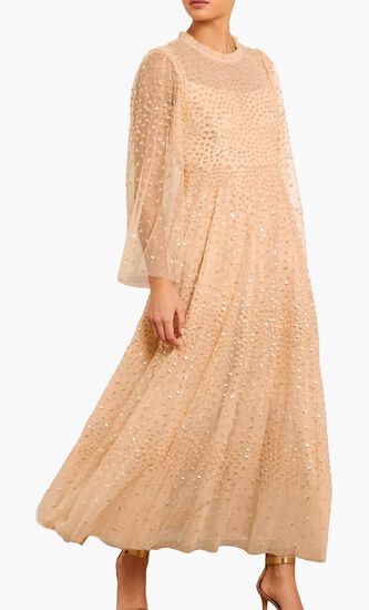 Scatter Dot Round Neck Ankle