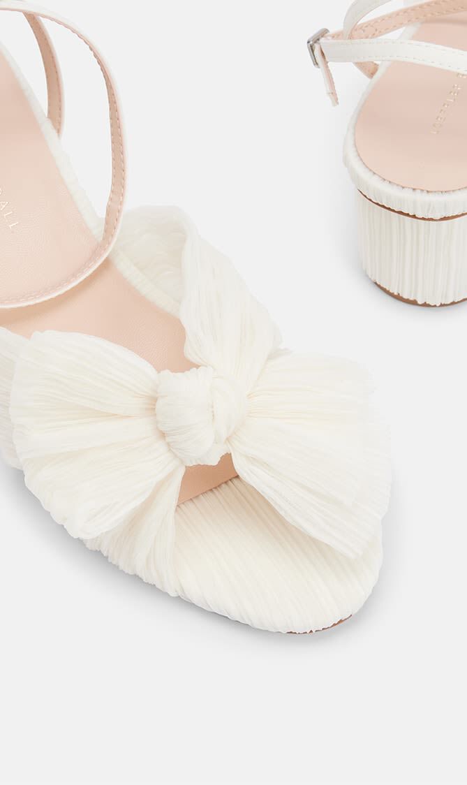 DAHLIA 50MM PLEATED KNOT SANDAL WITH ANKLE STRAP