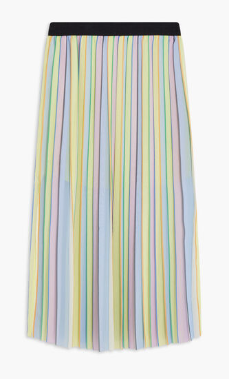 STRIPE PLEATED SKIRT