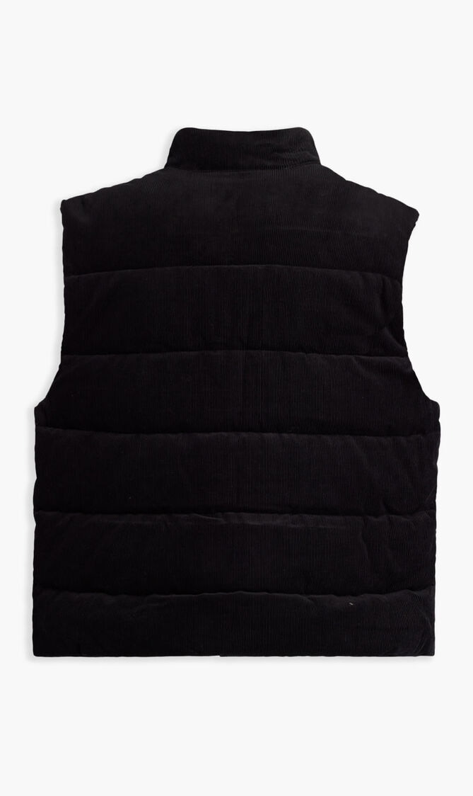 BRIO CORD PUFFA GILET WITH GEO PATTERN