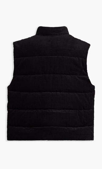 BRIO CORD PUFFA GILET WITH GEO PATTERN