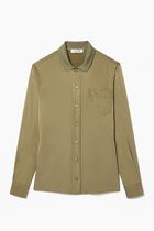 Fluid Ribbed Collar Shirt