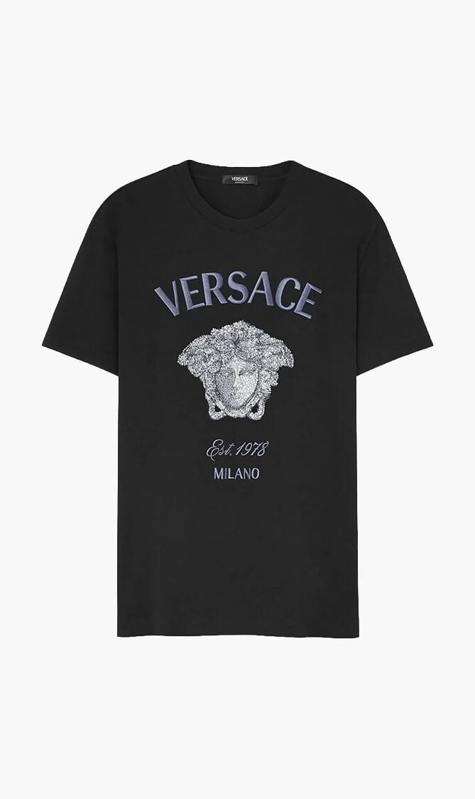 T-SHIRT COMPACT COTTON JERSEY FABRIC + MAXI MEDUSA BRANDING EMBROIDERY