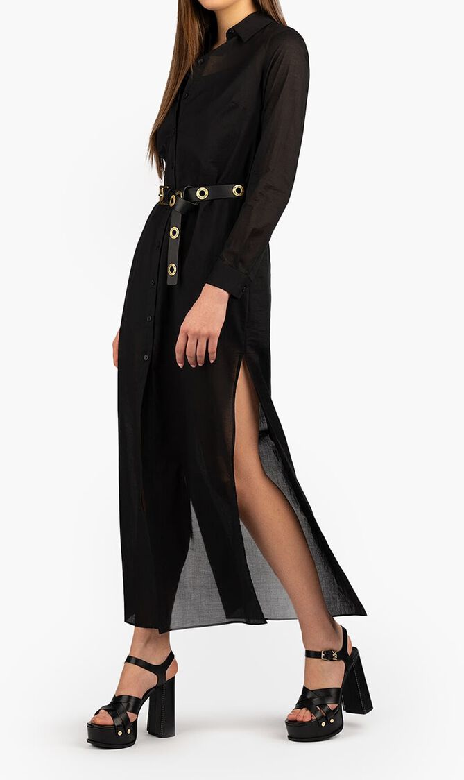 Belted Long-Sleeved Dress
