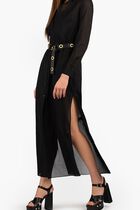 Belted Long-Sleeved Dress