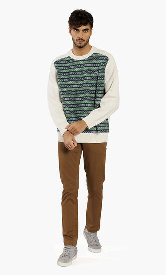 Lacoste L!VE Unisex Jacquard Wool Blend Sweater