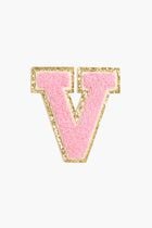 Chenille Sparkle Letter 'V' patch