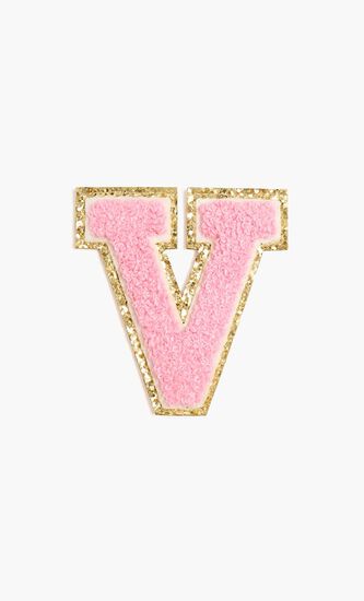 Chenille Sparkle Letter 'V' patch