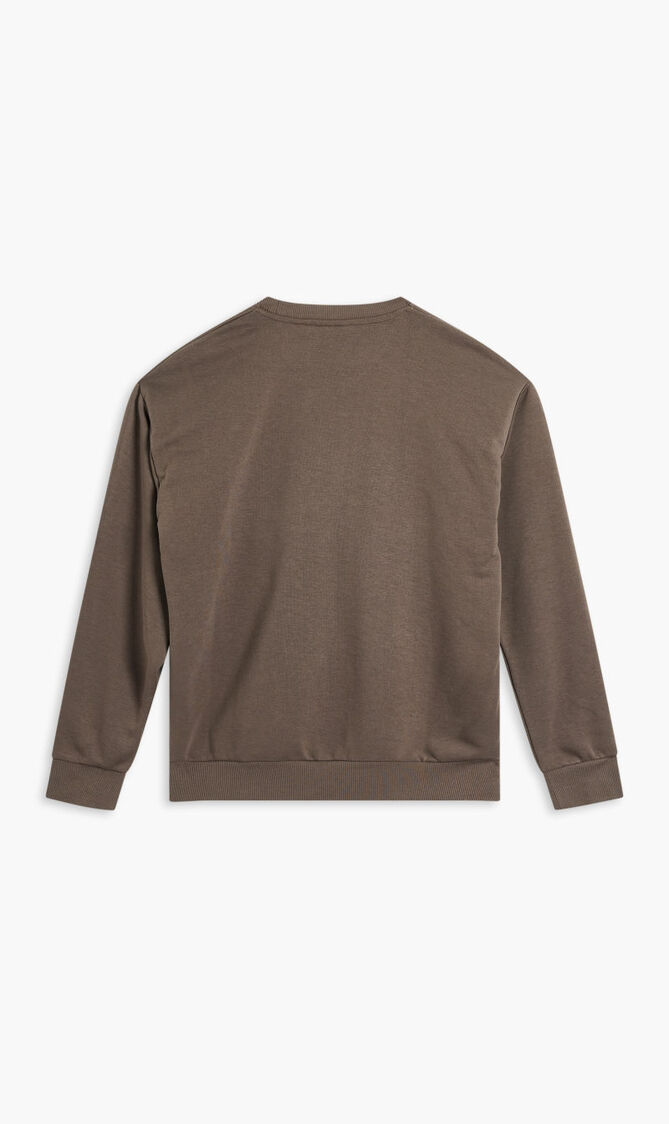 CREW NECK W PRINTED PANEL AND CNT PIPING