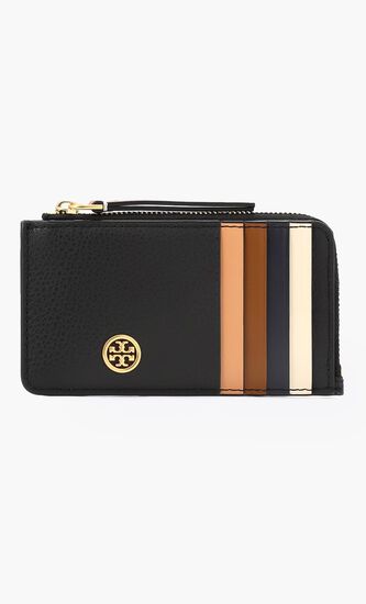 ROBINSON PEBBLED TOP-ZIP CARD CASE