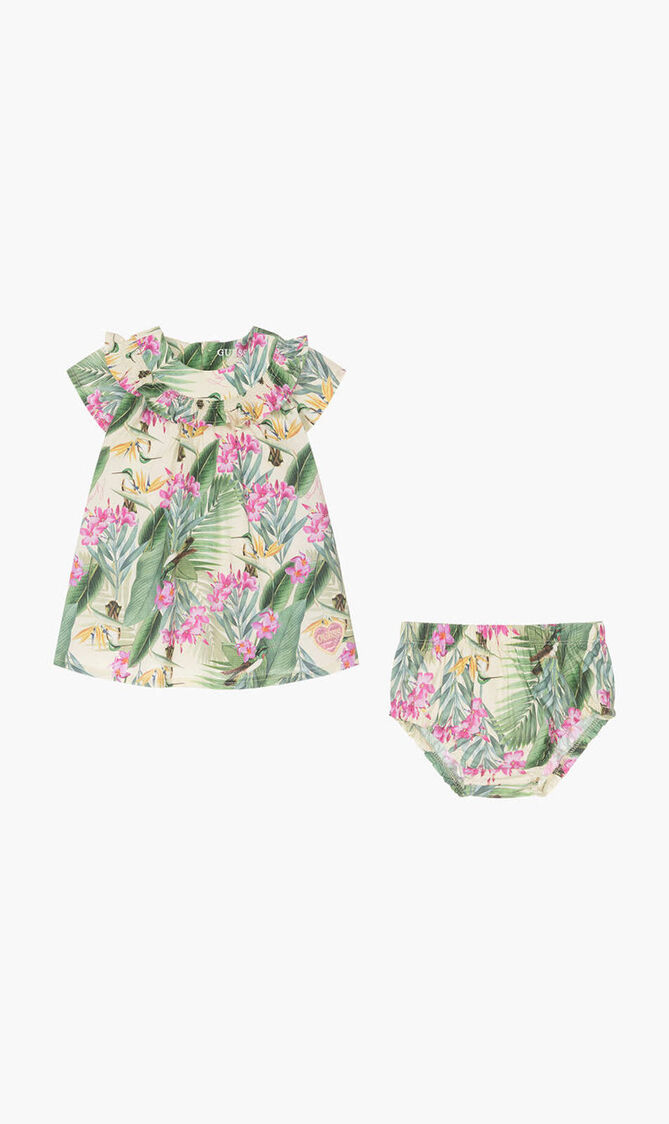 Cotton Tropical Print Dress