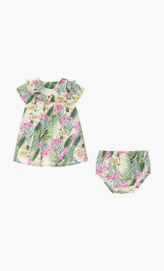 Cotton Tropical Print Dress