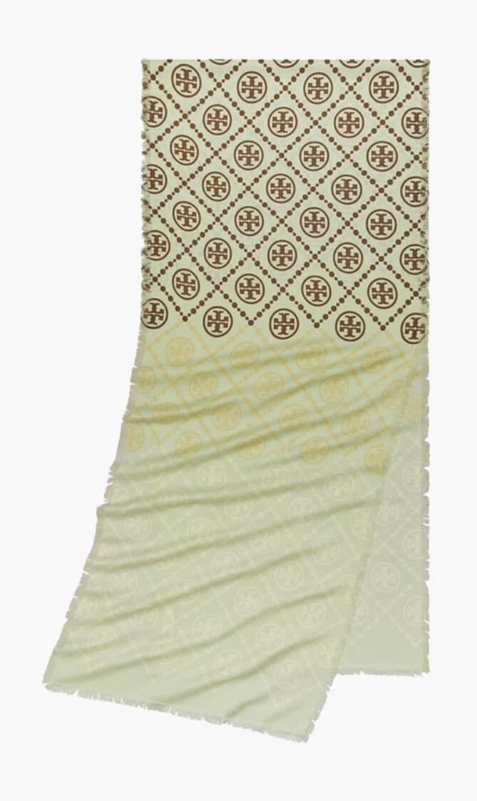 T MONOGRAM OBLONG SCARF