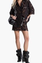Studded Corded Floral Lace Shirt