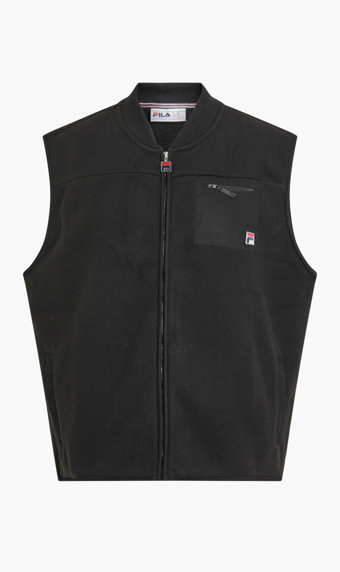 ROBIN POLAR FLEECE GILET W COTTON TWILL PATCH