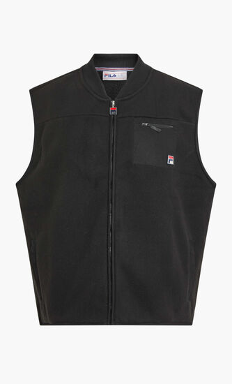 ROBIN POLAR FLEECE GILET W COTTON TWILL PATCH