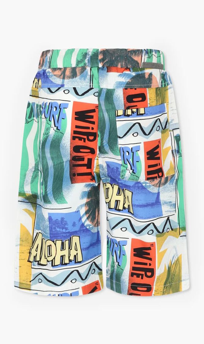 Multicolor shorts for boy with surf print