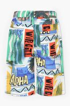 Multicolor shorts for boy with surf print