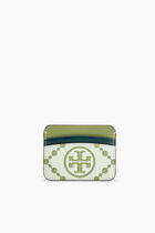 T MONOGRAM CONTRAST EMBOSSED CARD CASE