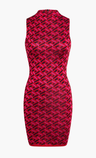 KNIT DRESS SL HIGH NECK SLIM JACQ GRECA