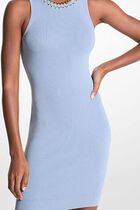 Chain Embellished Stretch Knit Tank Dress