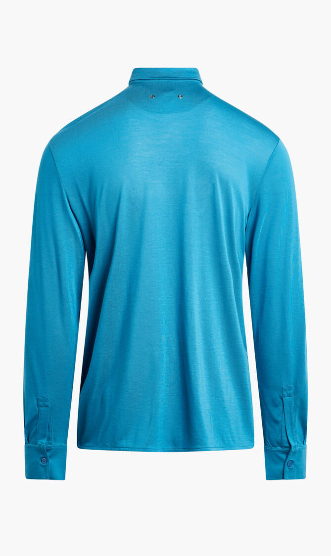 قميص جيرسيه بأكمام طويلة ولون سادة