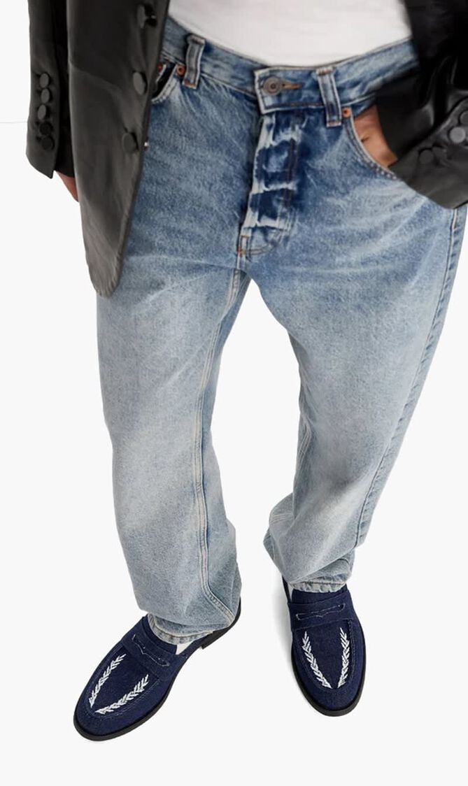 Wilde Wreath Embroidered Penny loafers